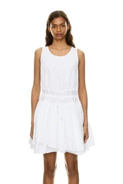 Kleid Paula's Ibiza mit Anagramm-Stickerei Weiß