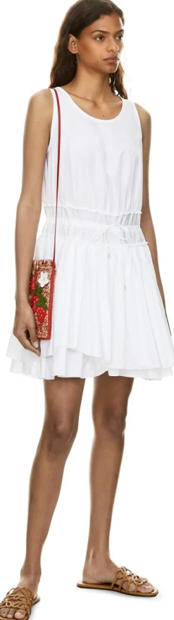 Kleid Paula's Ibiza mit Anagramm-Stickerei Weiß