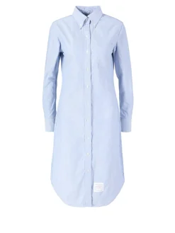 Knielanges Hemdkleid Hellblau