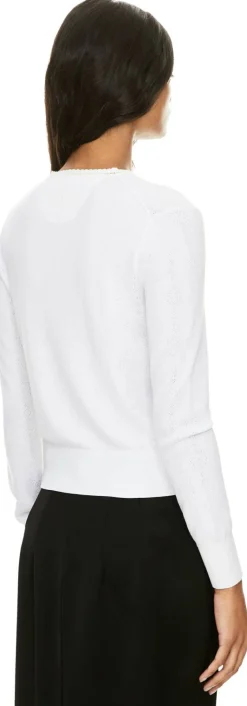 Körperbetonte Strickjacke aus Wolle Weiß