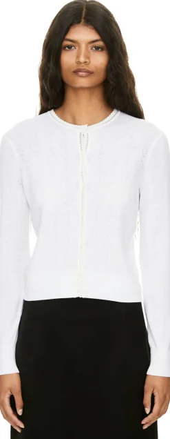 Körperbetonte Strickjacke aus Wolle Weiß