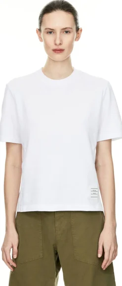 Kurzarm Baumwollshirt Weiß