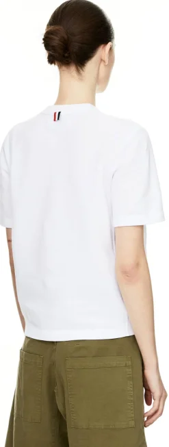 Kurzarm Baumwollshirt Weiß