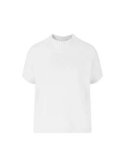 Kurzarm-Pullover 'Eglantine' aus Cashmere und Seide Off White