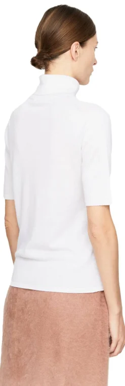 Kurzarm-Pullover 'Rockdale' aus Cashmere und Seide Off White