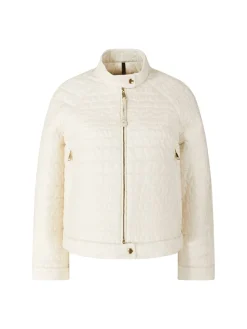 Kurze Daunenjacke 'Aubrieta' mit geometrischer Steppung Beige