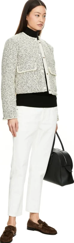 Kurze Daunenjacke 'Dauphine' aus Bouclé Crème