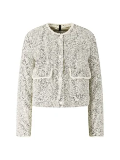 Kurze Daunenjacke 'Dauphine' aus Bouclé Crème