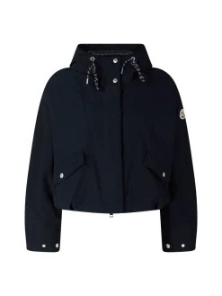 Kurze Daunenjacke 'Eucalyptus' mit Kapuze Marineblau