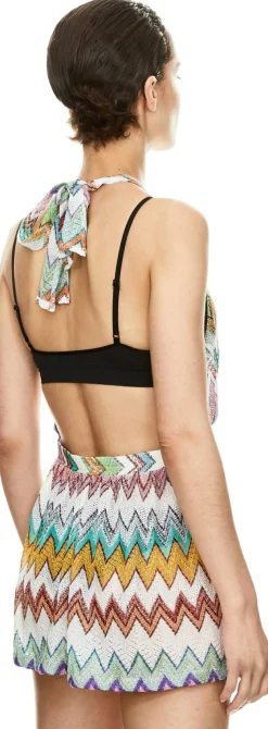 Kurzer Jumpsuit mit Dégradé-Zickzack-Muster Multi