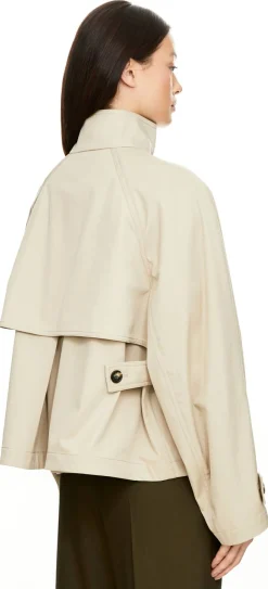 Kurzer Parka aus Baumwolle und Seide Beige