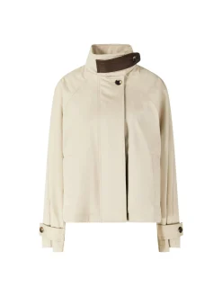 Kurzer Parka aus Baumwolle und Seide Beige