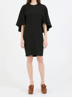 Kurzes Cape-Kleid Schwarz