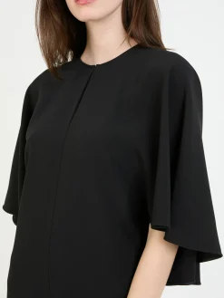 Kurzes Cape-Kleid Schwarz