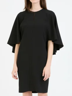 Kurzes Cape-Kleid Schwarz