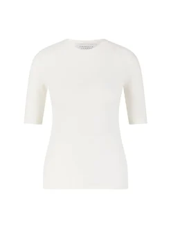 Kurzärmeliger Cashmere-Pullover 'Xanthe' Crème