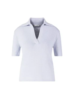 Kurzärmeliger Cashmere-Pullover 'Sohan Polo' Hellblau
