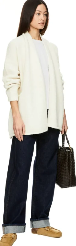 Kurzärmeliger Cashmere-Seidenpullover 'Lily' Off White