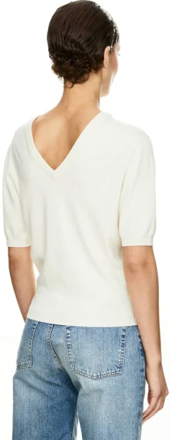 Kurzärmeliger Seiden-Cashmere-Pullover Cloud