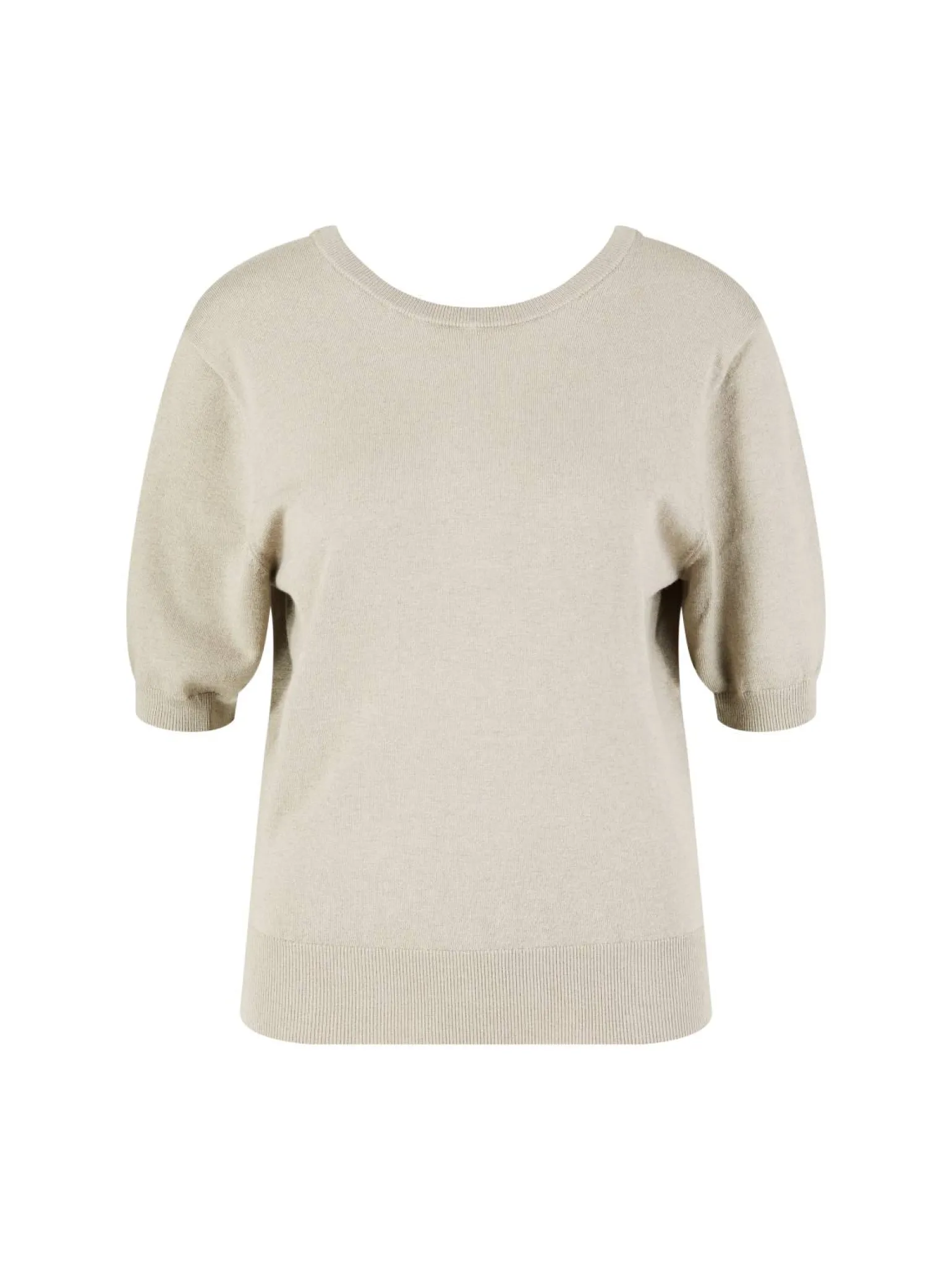 Kurzärmeliger Seiden-Cashmere-Pullover Summer Taupe