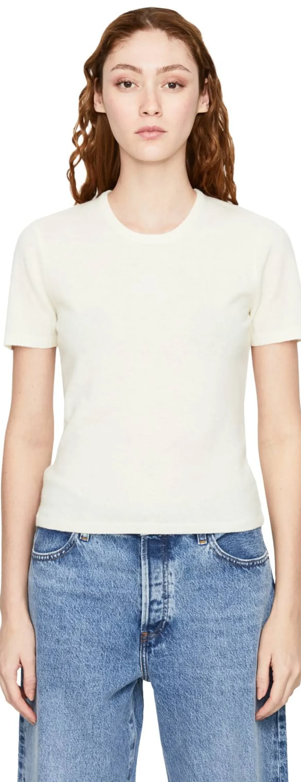 Kurzärmeliger Woll-Cashmere-Pullover 'Como' Crème