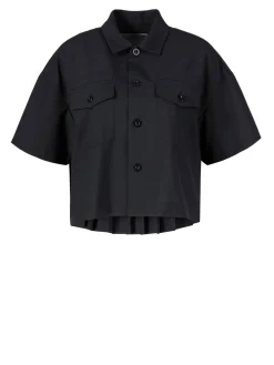 Kurzärmlige Bluse Schwarz