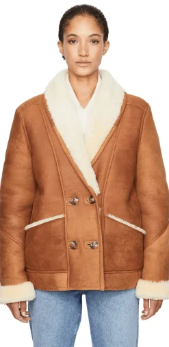 Lammfelljacke 'Monica' Braun