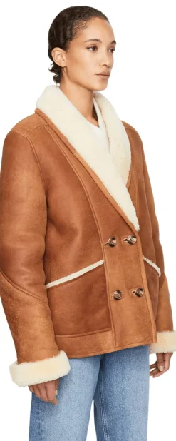 Lammfelljacke 'Monica' Braun