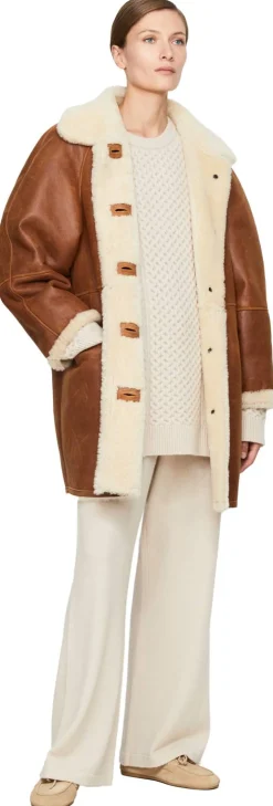 Lammfellmantel 'Berthie' Braun