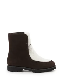 Lammfell-Stiefeletten Braun