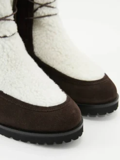 Lammfell-Stiefeletten Braun