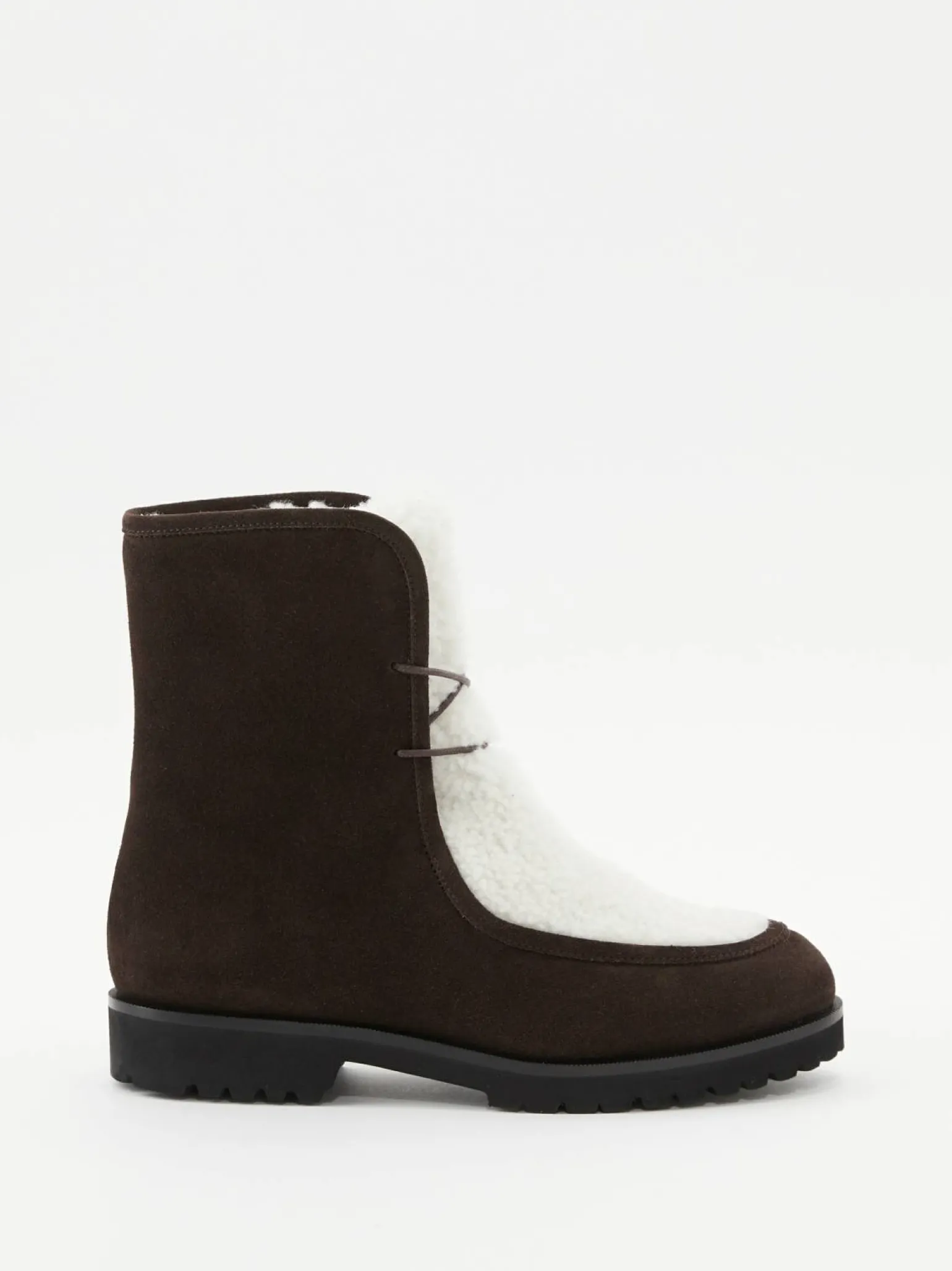 Lammfell-Stiefeletten Braun