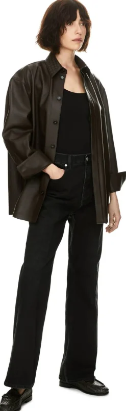 Lammlederjacke mit Intrecciato Kragen Dark Carrubo