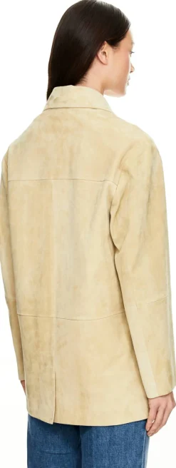 Lamm-Velourslederjacke 'Sendy' Beige