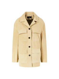 Lamm-Velourslederjacke 'Sendy' Beige