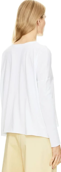 Langarmshirt aus Baumwolle Weiß
