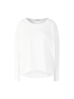 Langarmshirt aus Baumwolle Weiß