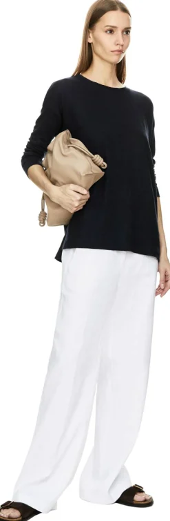 Langarmshirt aus Leinen Marineblau