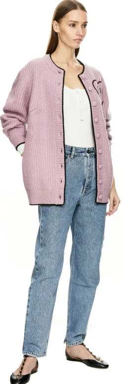 Langarmshirt mit Chloé-Logo-Stickerei Weiß