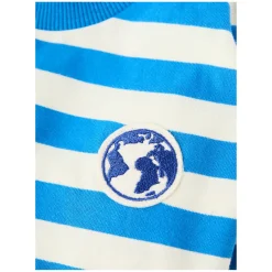Langarmshirt mit Earth-Patch Blau/Crème