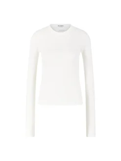 Langarmshirt mit Rundhalsausschnitt Crème