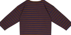Langarmshirt 'Stripe Bird Patch' Braun