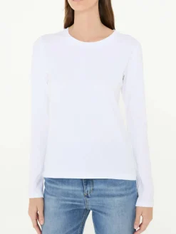 Langarmshirt Weiß