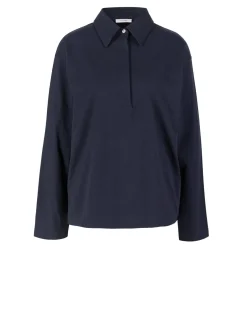 Langärmliges Poloshirt 'Roddie' Marineblau