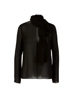 Lavallière Bluse 'Bow' Schwarz