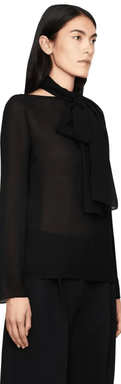 Lavallière Bluse 'Bow' Schwarz