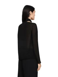 Lavallière Bluse 'Bow' Schwarz