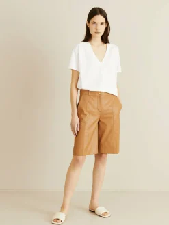 Leder-Bermuda 'Kiltan' Caramel