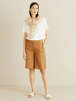 Leder-Bermuda 'Kiltan' Caramel