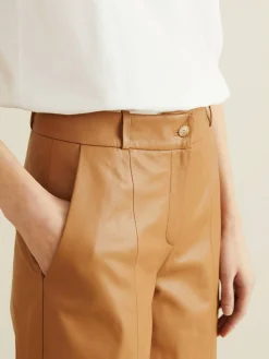 Leder-Bermuda 'Kiltan' Caramel